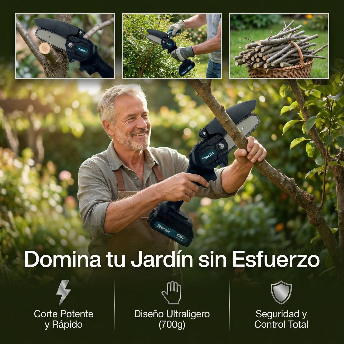 Motosierra Eléctrica Makita inalámbrica con 50% de descuento