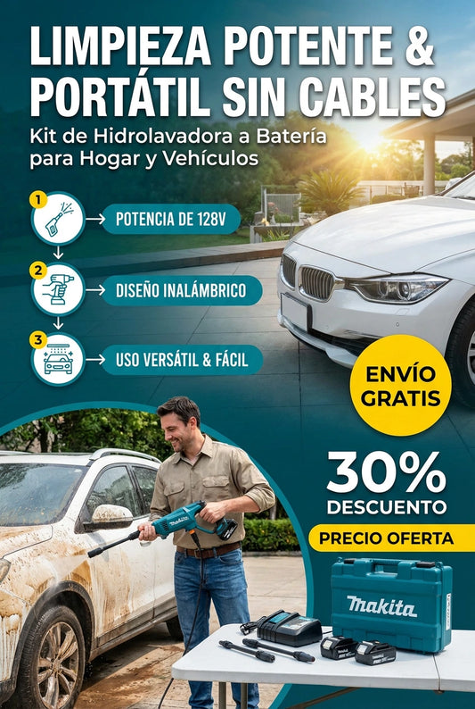 HIDROLAVADORA IMALAMBRICA MAKITA DOS BATERIAS 50% DESCUENTO