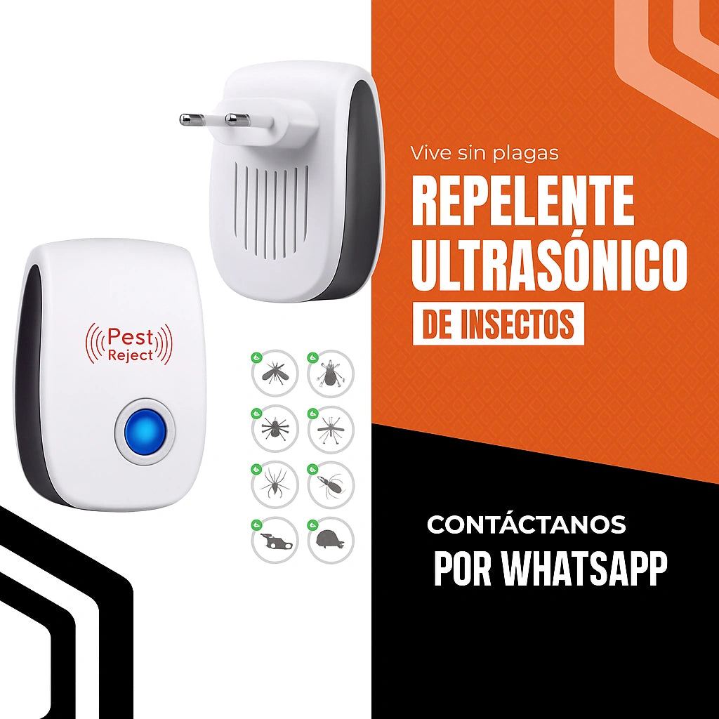 REPELENTE ULTRASÓNICO DE INSECTOS 2 x 1