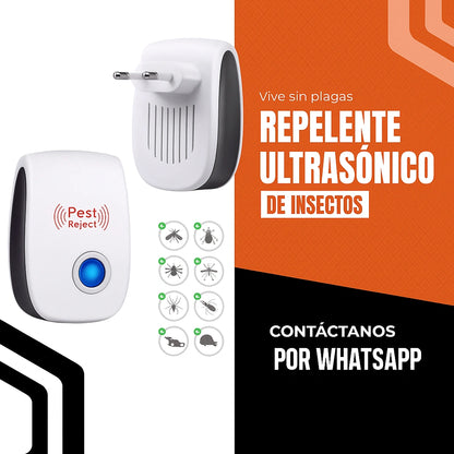 REPELENTE ULTRASÓNICO DE INSECTOS 2 x 1