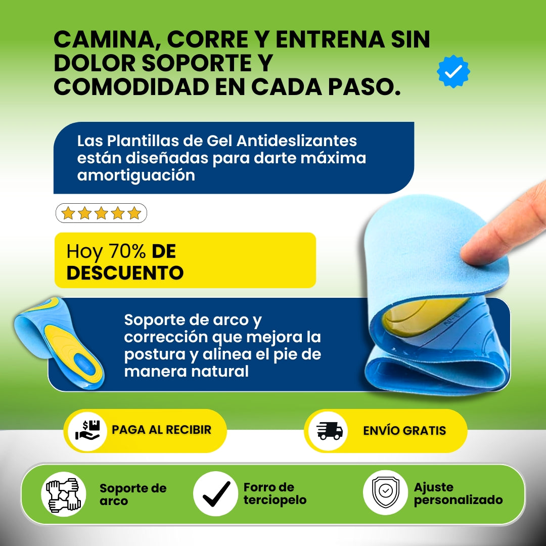 PLANTILLA DE GEL ORTOPEDICA 4 X 1