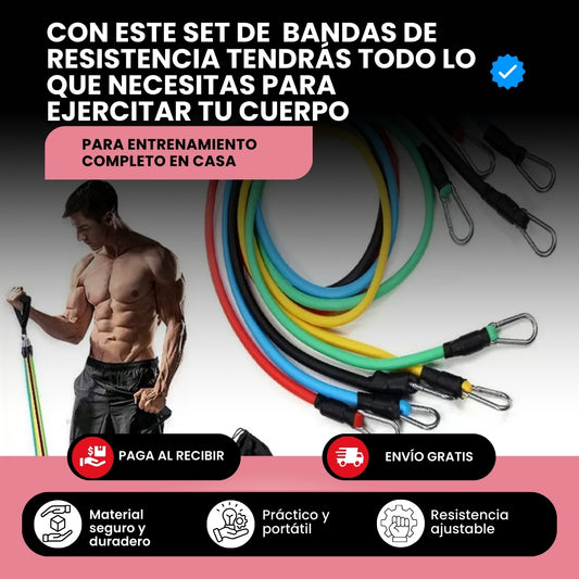 BANDAS DE RESISTENCIA 11 PCS x  EL VALOR DE UNA