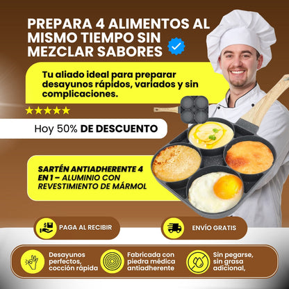 SARTÉN ANTIADHERENTE 4 SECCIONES