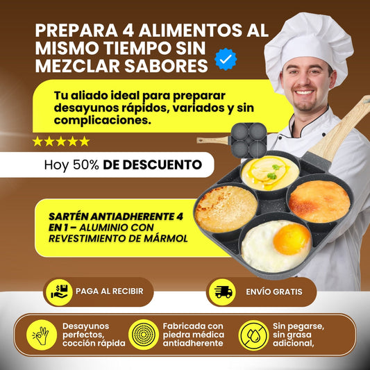 SARTÉN ANTIADHERENTE 4 SECCIONES