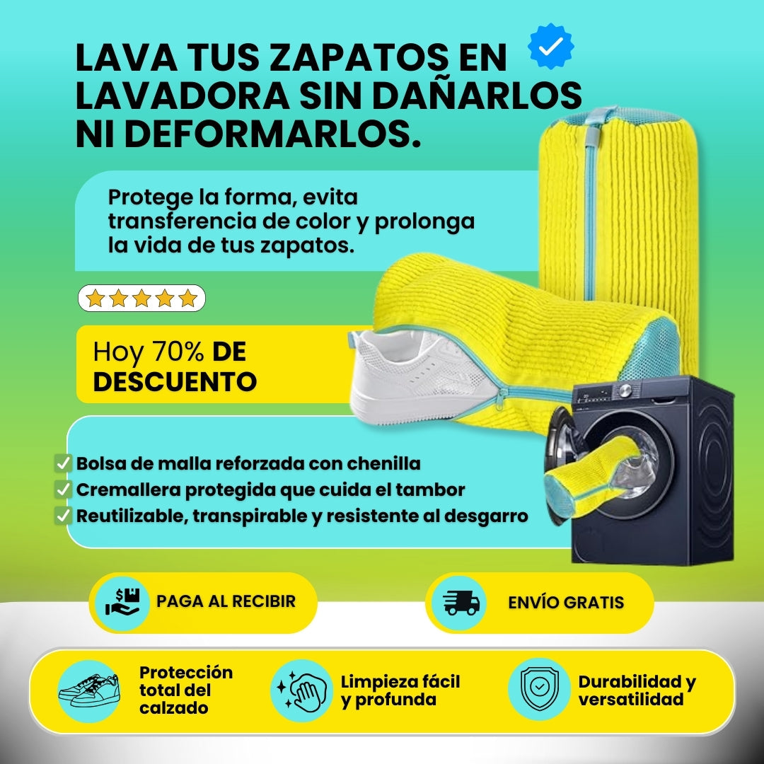 BOLSA PARA LAVAR ZAPATOS EN LAVADORA 2 x 1