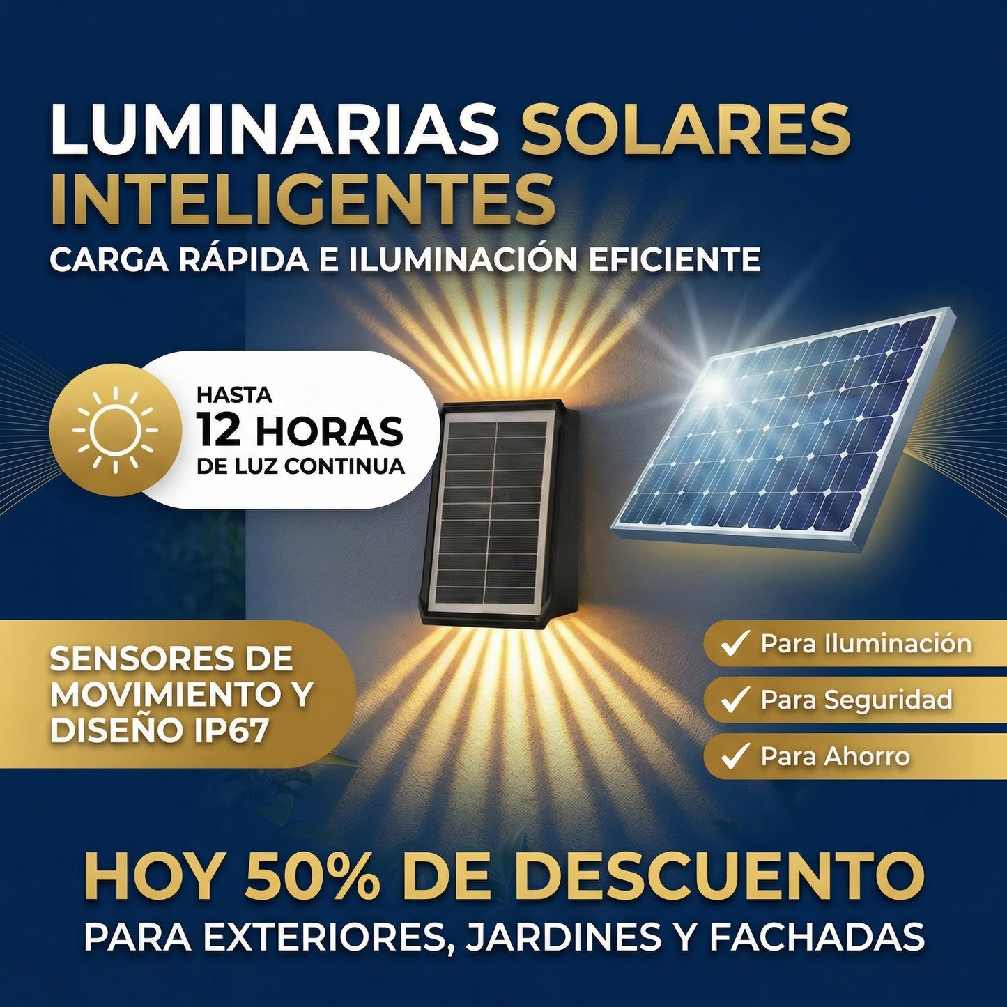 LUCES SOLARES PARA EXTERIORES 2 X 1
